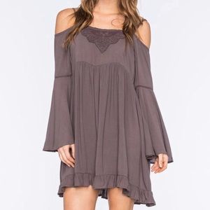 Others Follow Cold Shoulder Crochet Babydoll dress